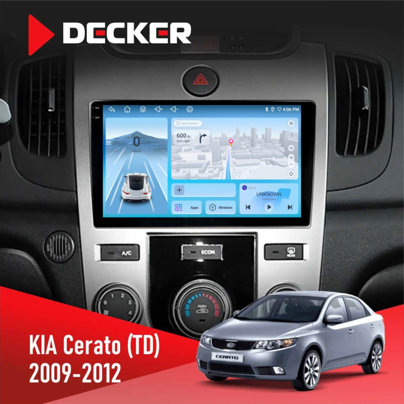 Штатна магнітола KIA Forte (TD) 2009-2012 Decker D9-010 6x128, DSP, 4G, 2K