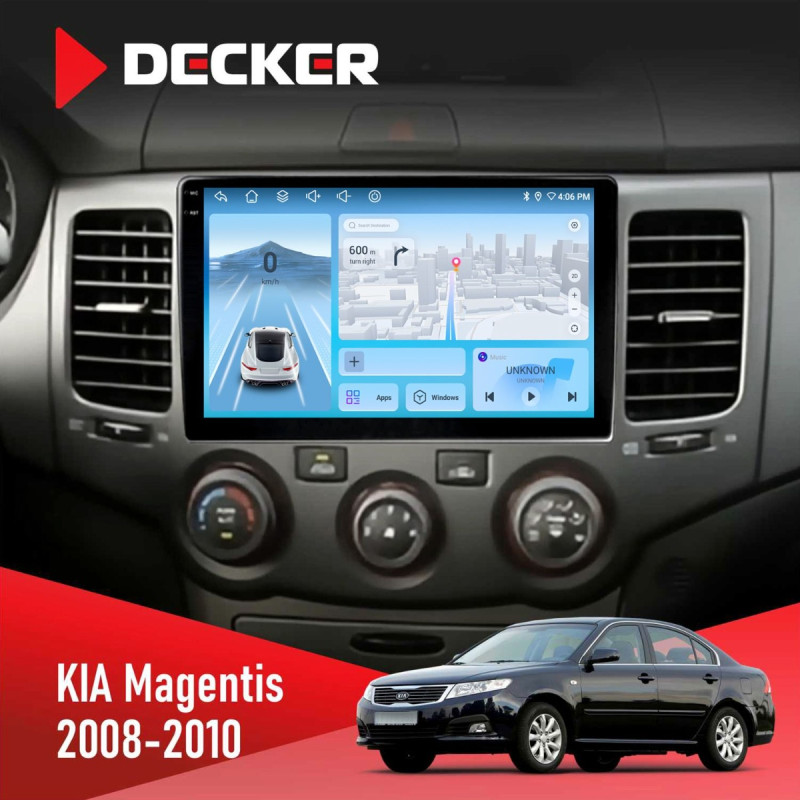 Штатна магнітола KIA Magentis 2008-2010 Decker D9-010 6x128, DSP, 4G, 2K