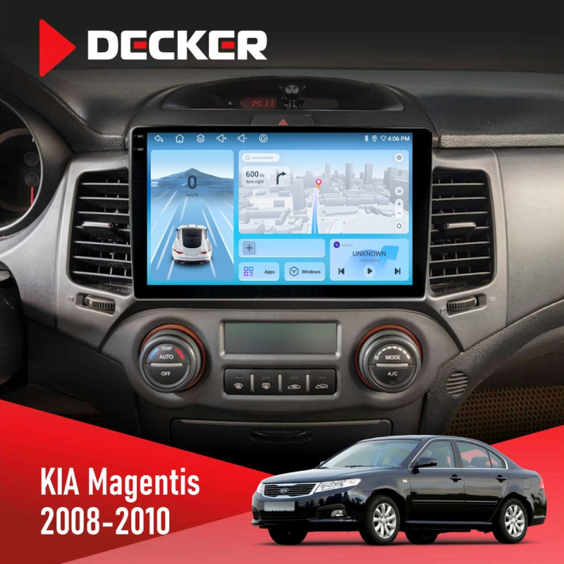 Штатна магнітола KIA Magentis 2008-2010 Universal Decker D9-010 6x128, DSP, 4G, 2K