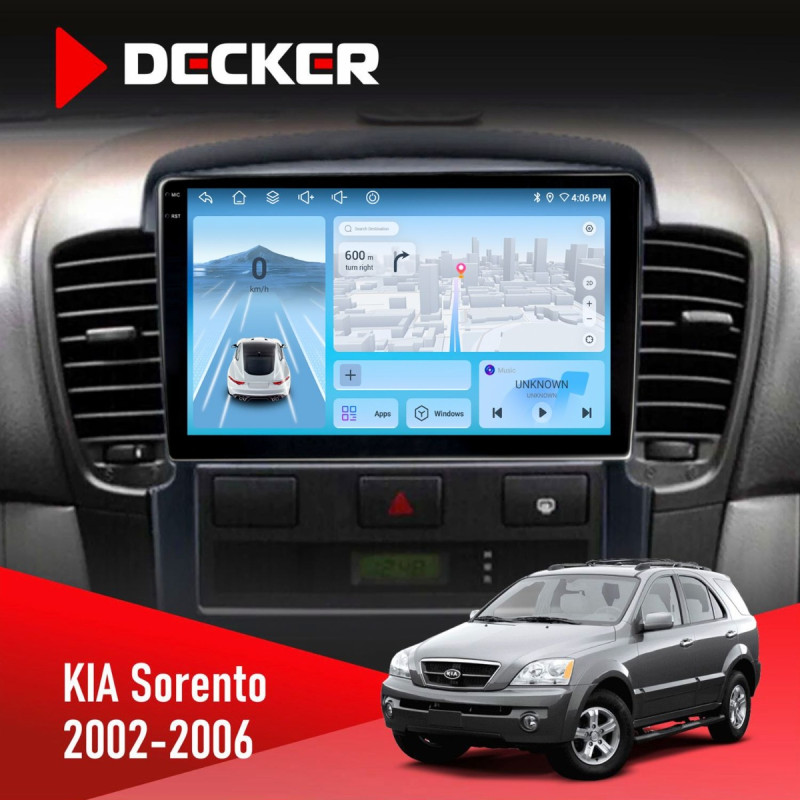 Штатна магнітола KIA Sorento (BL) 2002-2006 Decker D9-010 6x128, DSP, 4G, 2K