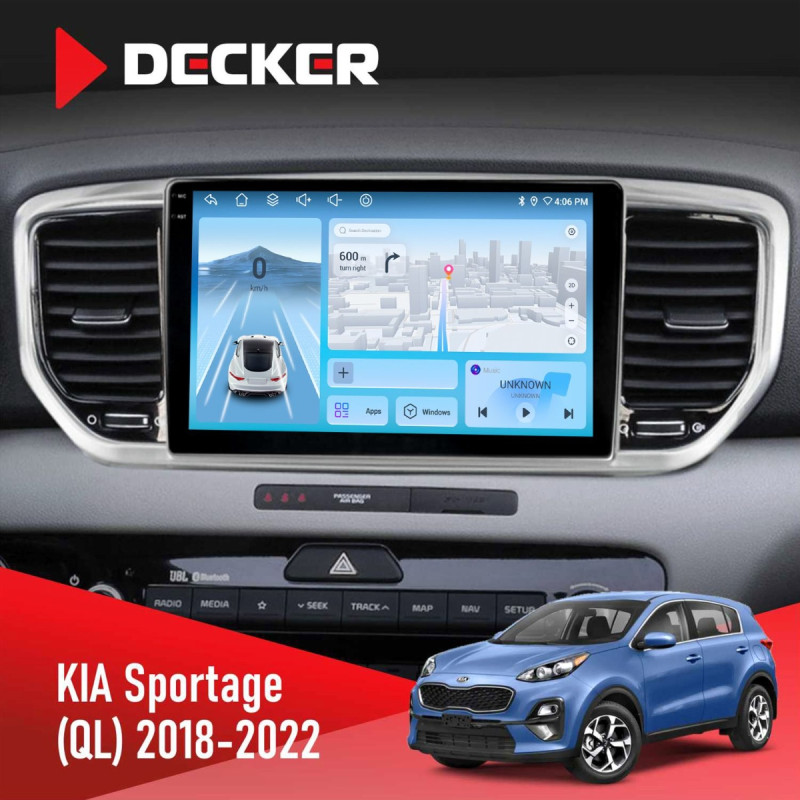 Штатна магнітола Kia Sportage 4 (QL) 2016-2018 CAN Decker D9-010 6x128, DSP, 4G, 2K