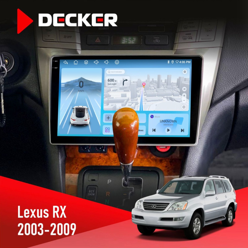 Штатна магнітола Lexus RX 2003-2007 Decker D9-010 6x128, DSP, 4G, 2K