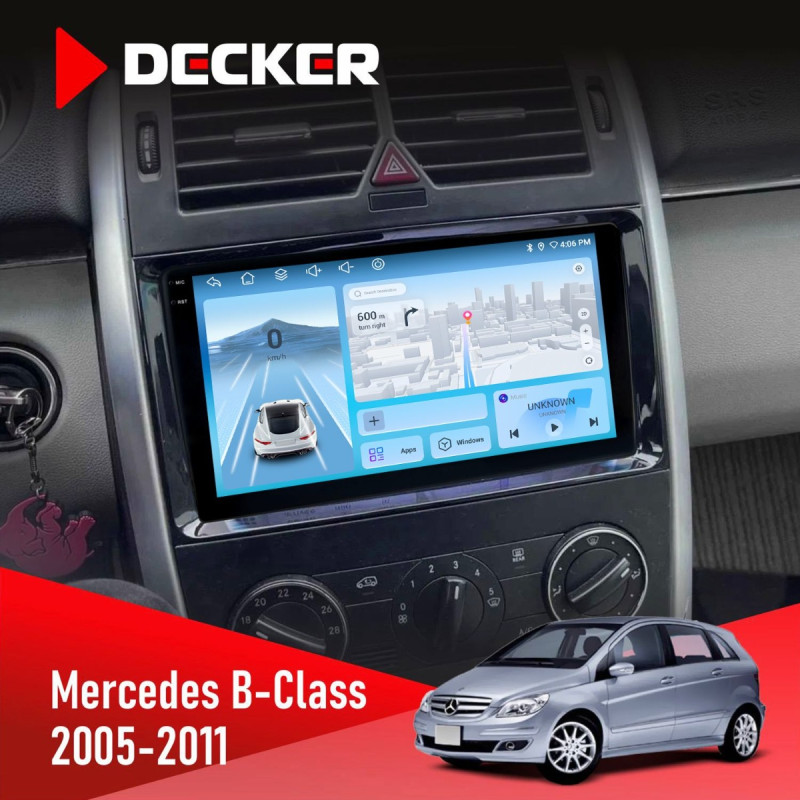 Штатна магнітола Mercedes-Benz B-Class (W245) 2005-2011 Decker D9-010 6x128, DSP, 4G, 2K