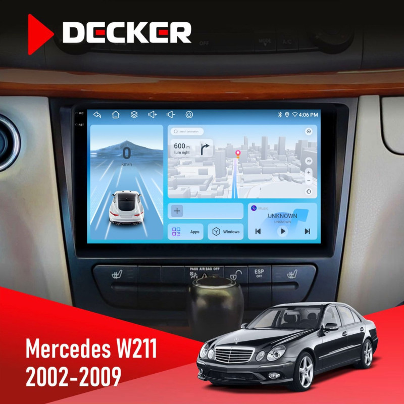 Штатна магнітола Mercedes-Benz E-Class (W211) 2002-2009 AMP Decker D9-010 6x128, DSP, 4G, 2K