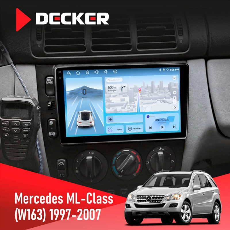 Штатна магнітола Mercedes-Benz ML-Class (W163) 1997-2006 AMP Decker D9-010 6x128, DSP, 4G, 2K