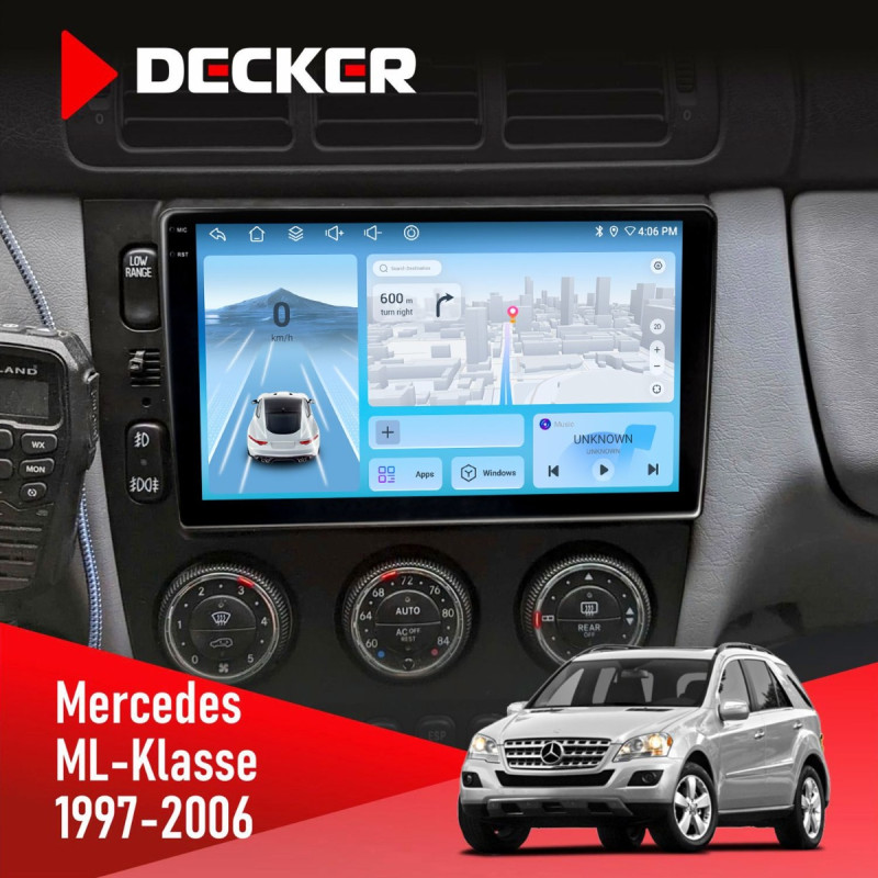Штатна магнітола Mercedes-Benz ML-Class (W163) 1997-2006 Decker D9-010 6x128, DSP, 4G, 2K