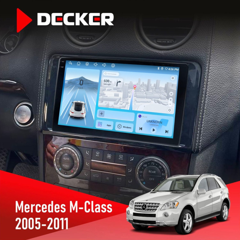 Штатна магнітола Mercedes-Benz ML-Class (W164) 2005-2011 Decker D9-010 6x128, DSP, 4G, 2K