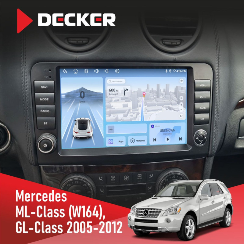 Штатна магнітола Mercedes-Benz ML-Class (W164) 2005-2011 Decker D9-010 6x128, DSP, 4G, 2K