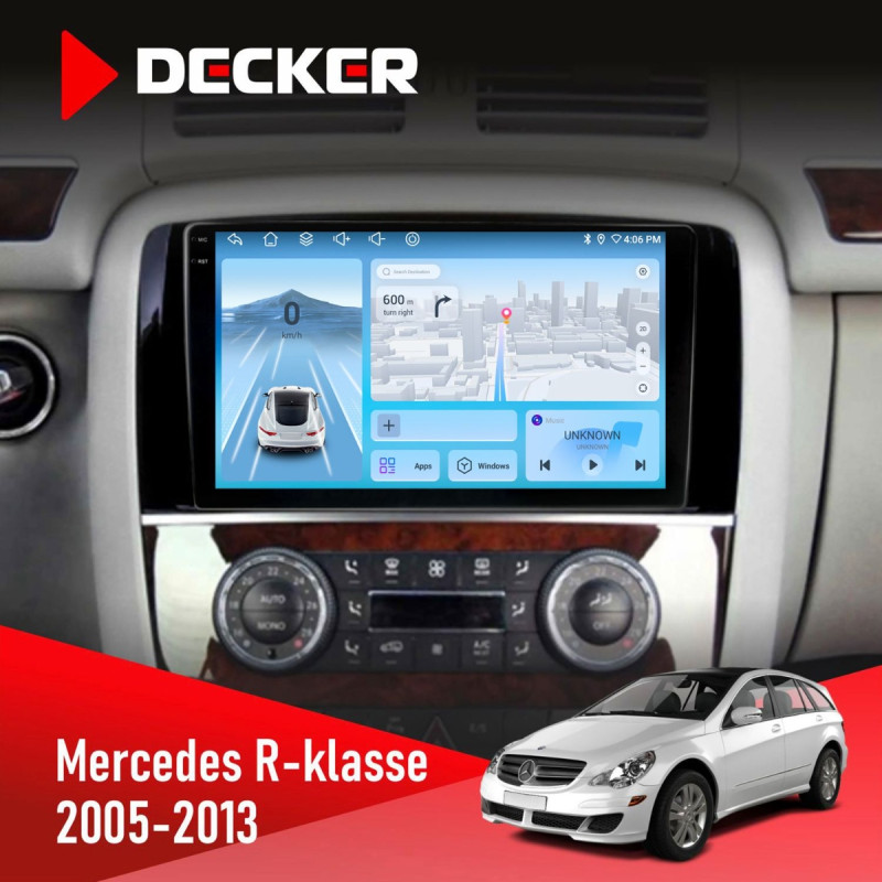 Штатна магнітола Mercedes-Benz R-Class (W251) 2005-2013 AMP Decker D9-010 6x128, DSP, 4G, 2K