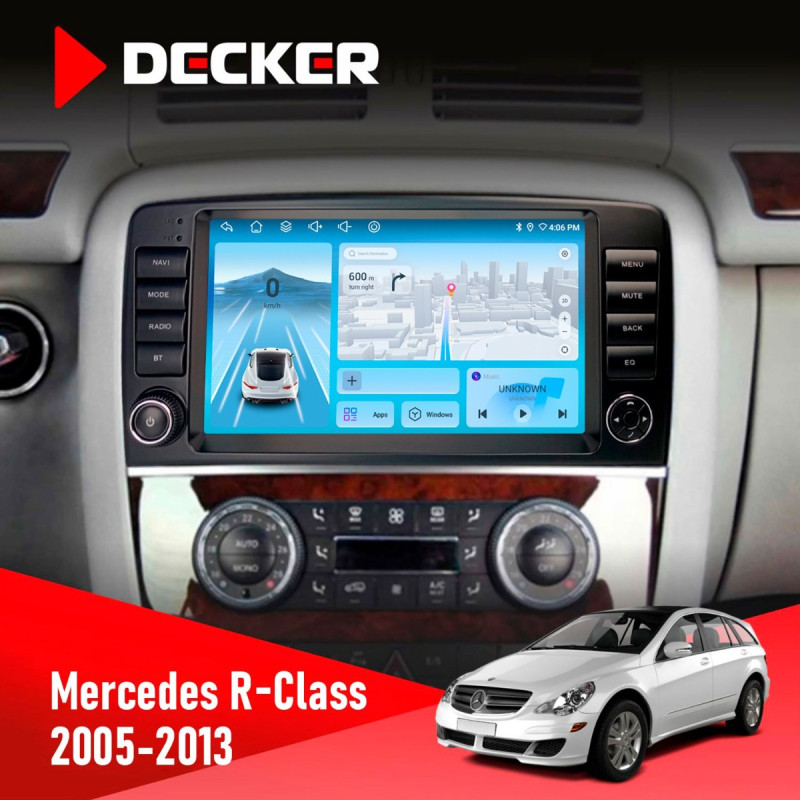 Штатна магнітола Mercedes-Benz R-Class (W251) 2005-2013 Decker D9-010 6x128, DSP, 4G, 2K