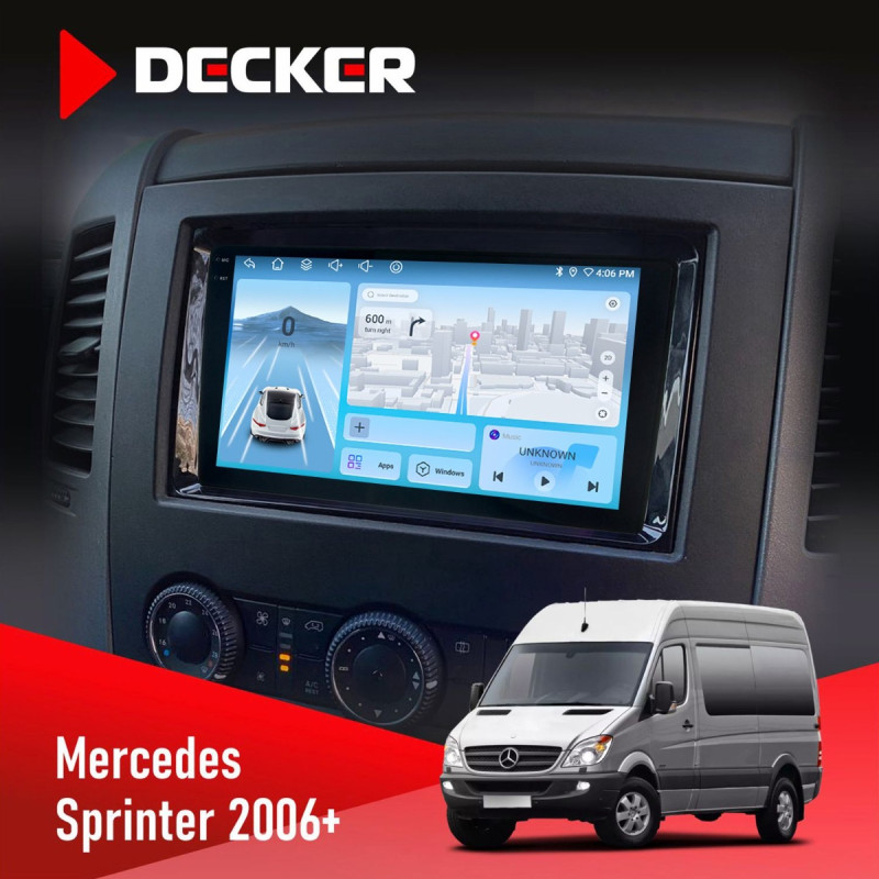 Штатна магнітола Mercedes-Benz Sprinter (W906) 2006+ Decker D9-010 6x128, DSP, 4G, 2K