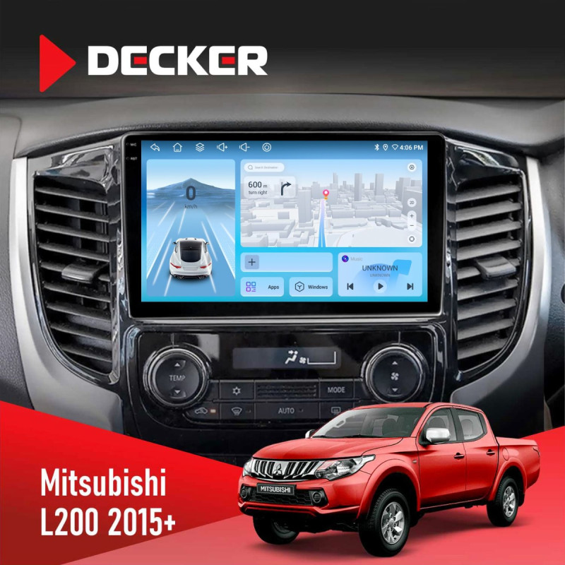 Штатна магнітола Mitsubishi L200 2015+ Climate Decker D9-010 6x128, DSP, 4G, 2K