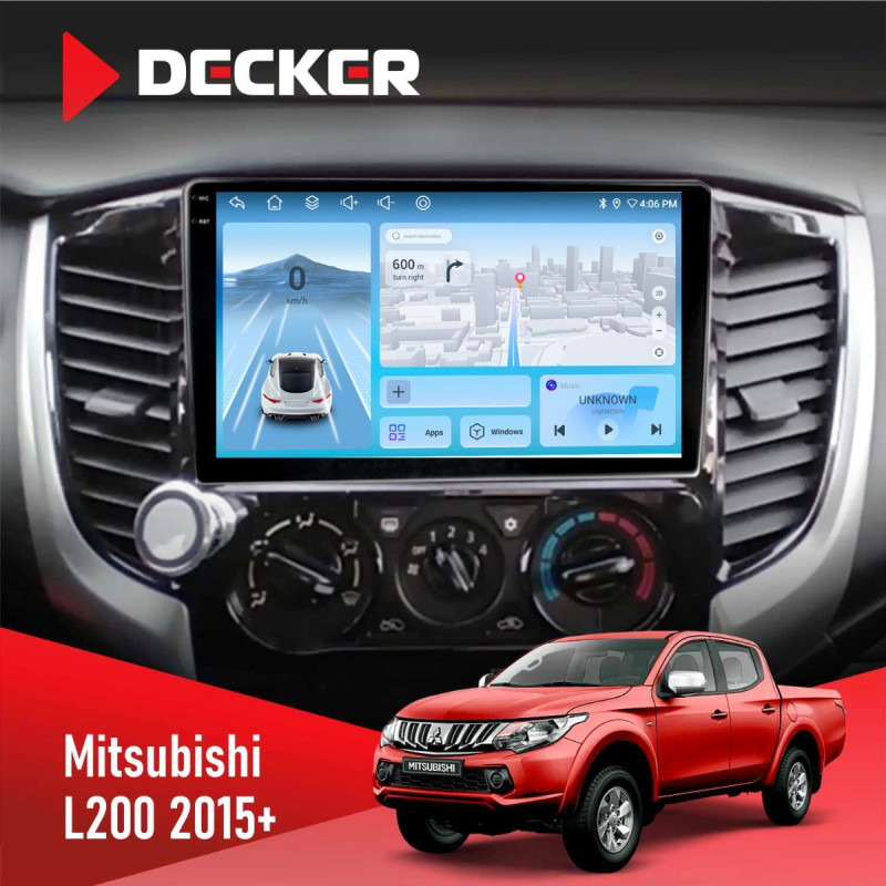 Штатна магнітола Mitsubishi L200 2015+ Decker D9-010 6x128, DSP, 4G, 2K