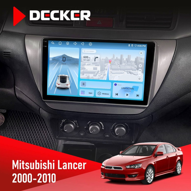Штатна магнітола Mitsubishi Lancer 9 2000-2010 Decker D9-010 6x128, DSP, 4G, 2K