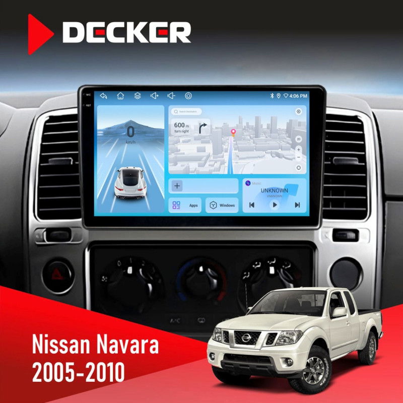 Штатна магнітола Nissan Navara (D40) 2005-2010 Decker D9-010 6x128, DSP, 4G, 2K