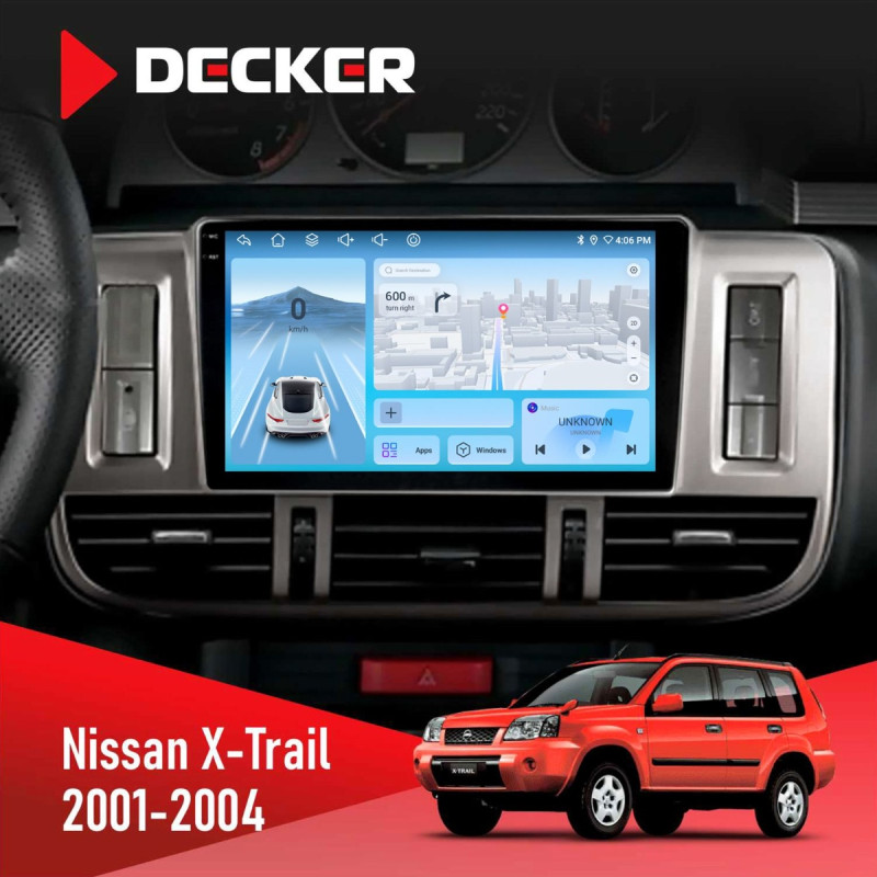 Штатна магнітола Nissan X-Trail 2001-2004 Decker D9-010 6x128, DSP, 4G, 2K