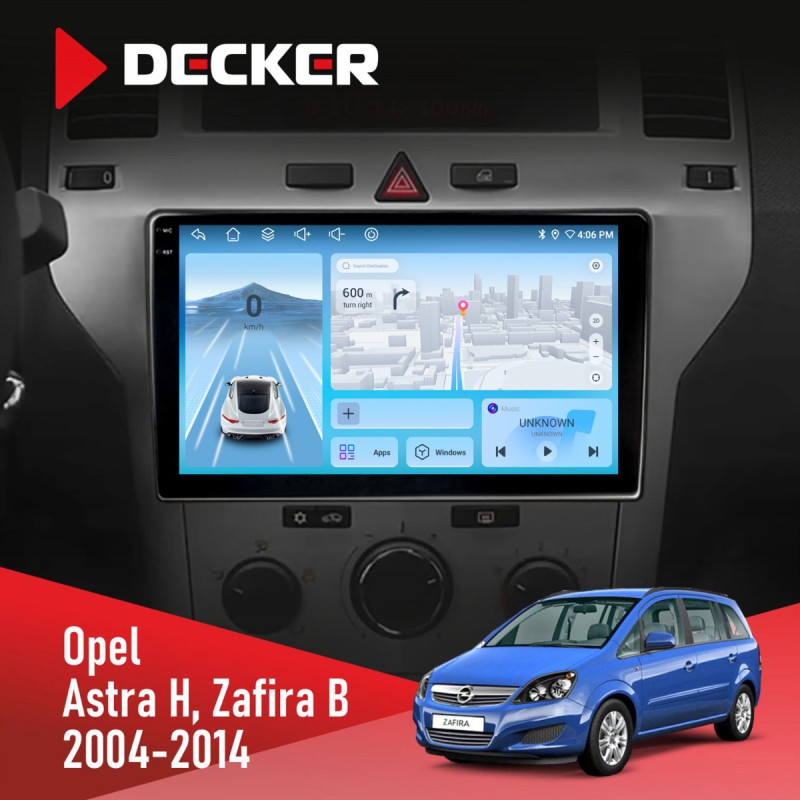 Штатна магнітола Opel Astra H Zafira B Black Decker D9-010 6x128, DSP, 4G, 2K