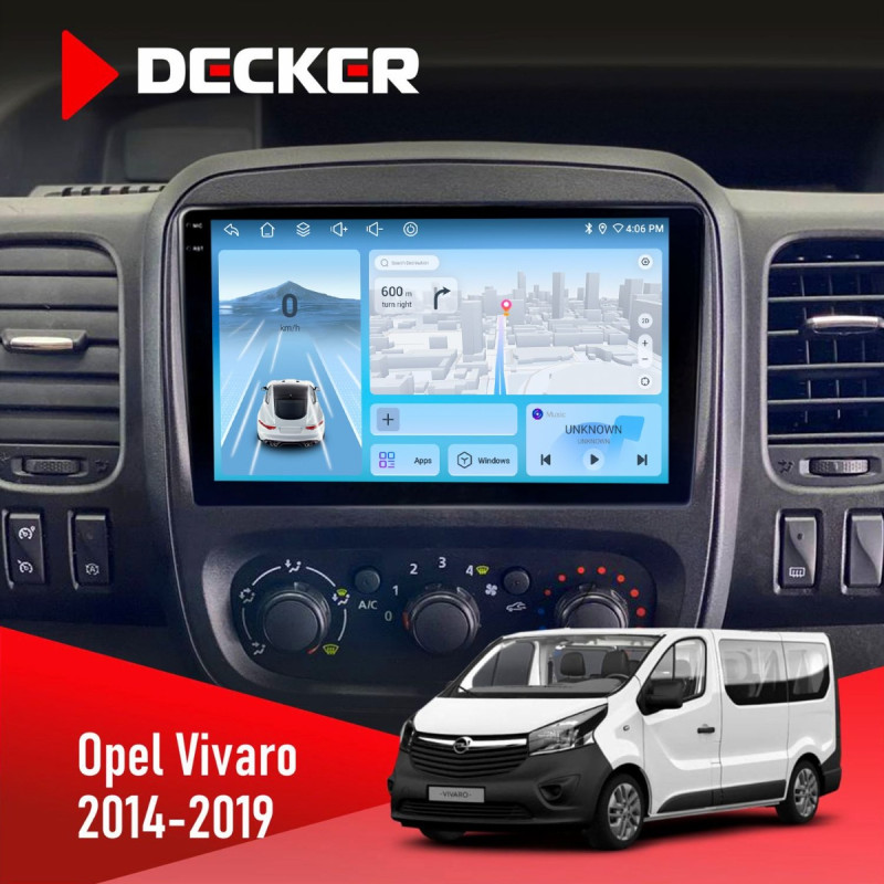 Штатна магнітола Opel Vivaro 2014-2019 Decker D9-010 6x128, DSP, 4G, 2K