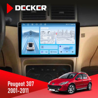 Штатна магнітола Peugeot 307 2001-2011 Decker D9-010 6x128, DSP, 4G, 2K