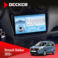 Штатна магнітола Renault Dokker, Sandero, Lodgy 2012+ (1 кнопка) Decker D9-010 6x128, DSP, 4G, 2K