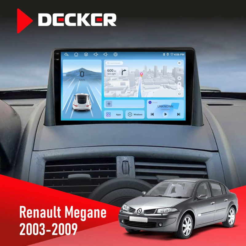 Штатна магнітола Renault Megane II 2003-2009 Decker D9-010 6x128, DSP, 4G, 2K