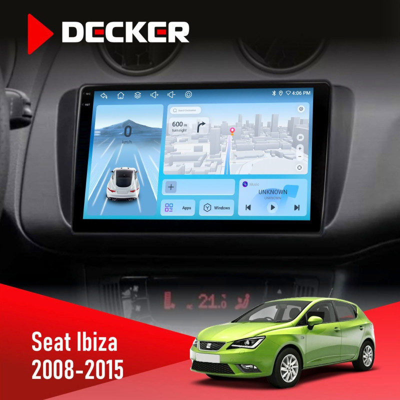 Штатна магнітола Seat Ibiza 2008-2015 Decker D9-010 6x128, DSP, 4G, 2K