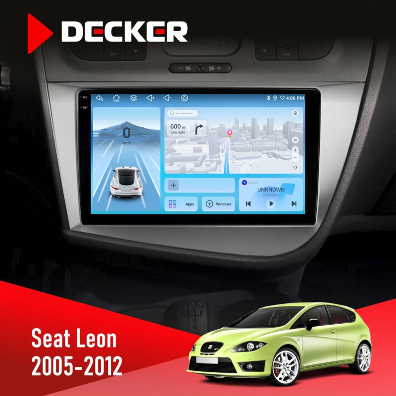 Штатна магнітола Seat Leon 2005-2015 Decker D9-010 6x128, DSP, 4G, 2K
