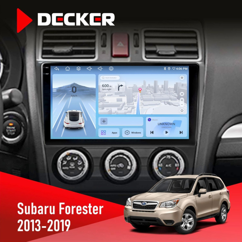 Штатна магнітола Subaru Forester 2013-2019 CAN Decker D9-010 6x128, DSP, 4G, 2K