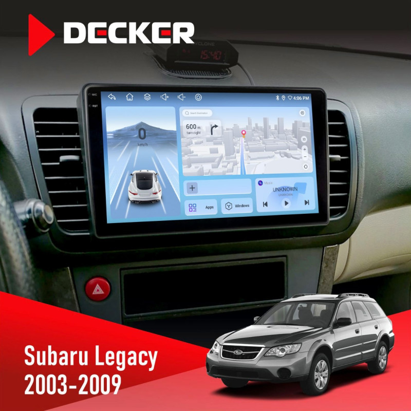 Штатна магнітола Subaru Legacy 2003-2009 Decker D9-010 6x128, DSP, 4G, 2K