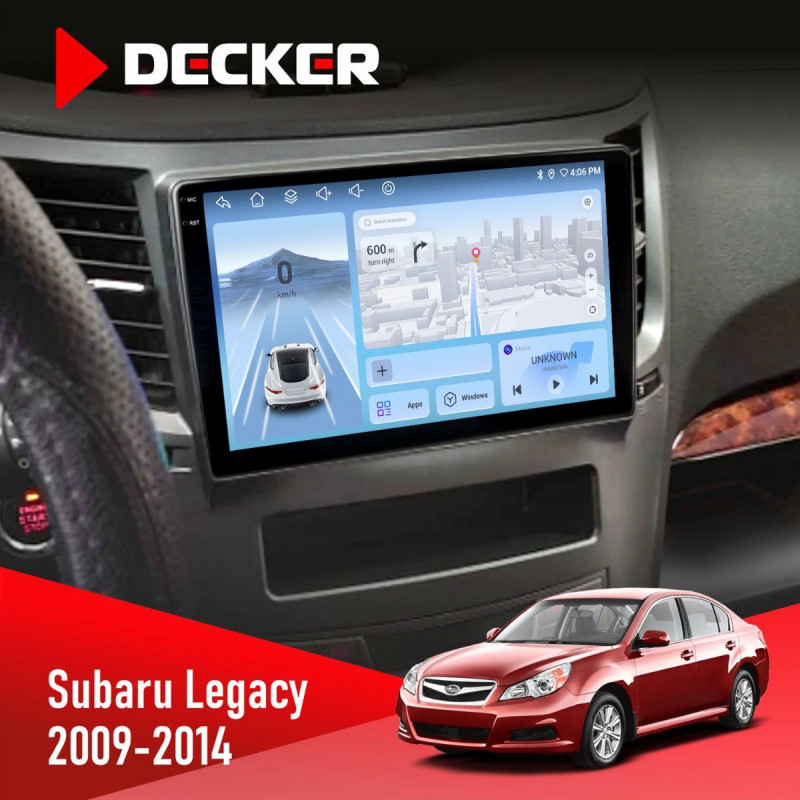 Штатна магнітола Subaru Legacy 2009-2014 Decker D9-010 6x128, DSP, 4G, 2K