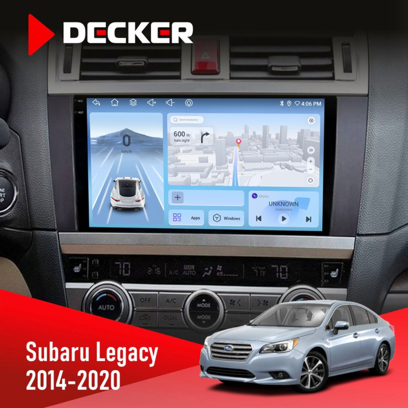 Штатна магнітола Subaru Legacy 2014-2020 Decker D9-010 6x128, DSP, 4G, 2K