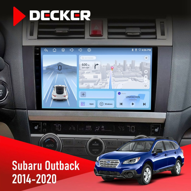Штатна магнітола Subaru Outback 2014-2020 Decker D9-010 6x128, DSP, 4G, 2K