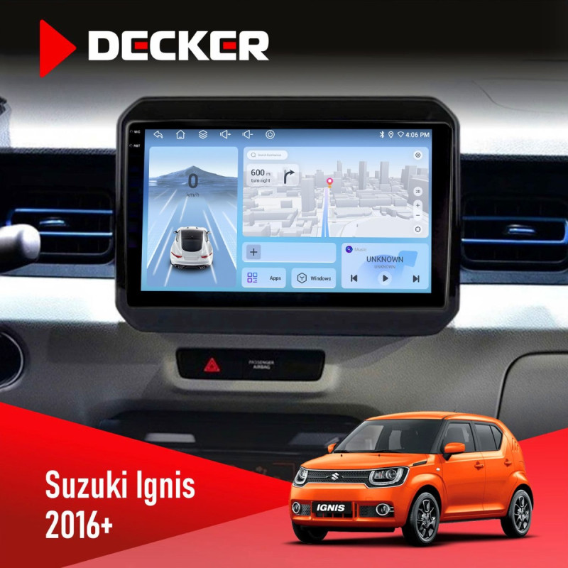 Штатна магнітола Suzuki Ignis 2016+ Decker D9-010 6x128, DSP, 4G, 2K