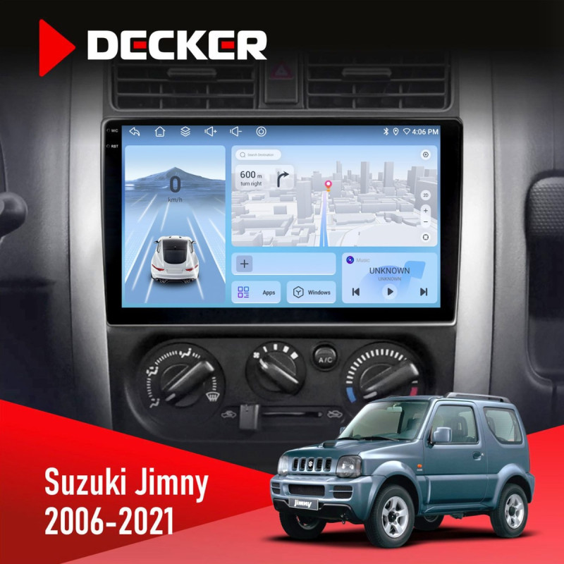 Штатна магнітола Suzuki Jimny 2006-2021 Decker D9-010 6x128, DSP, 4G, 2K