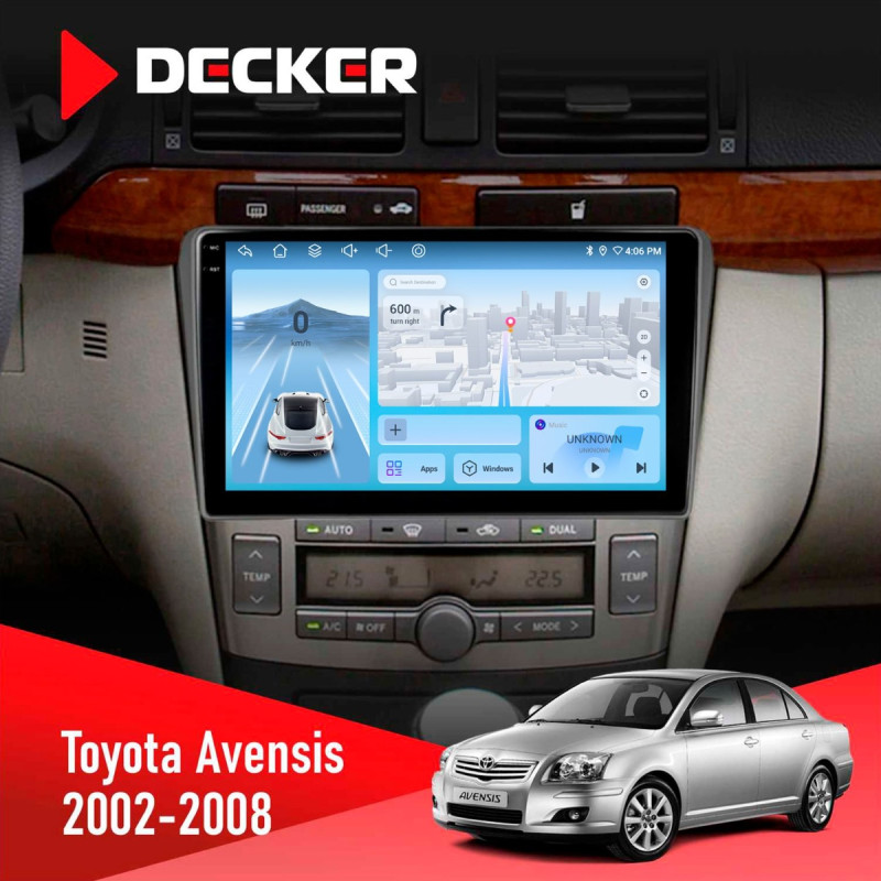 Штатна магнітола Toyota Avensis 2002-2008 Black Decker D9-010 6x128, DSP, 4G, 2K
