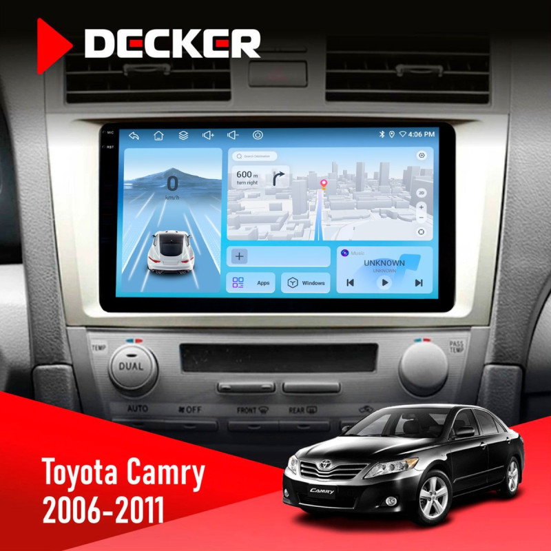 Штатна магнітола Toyota Camry 40 2006-2011 Decker D9-010 6x128, DSP, 4G, 2K