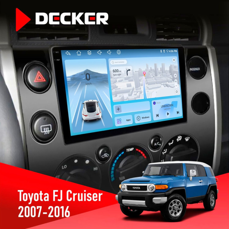 Штатна магнітола Toyota FJ Cruiser 2007-2016 Black Decker D9-010 6x128, DSP, 4G, 2K