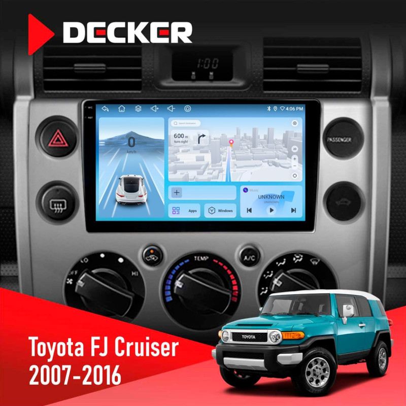 Штатна магнітола Toyota FJ Cruiser 2007-2016 Decker D9-010 6x128, DSP, 4G, 2K