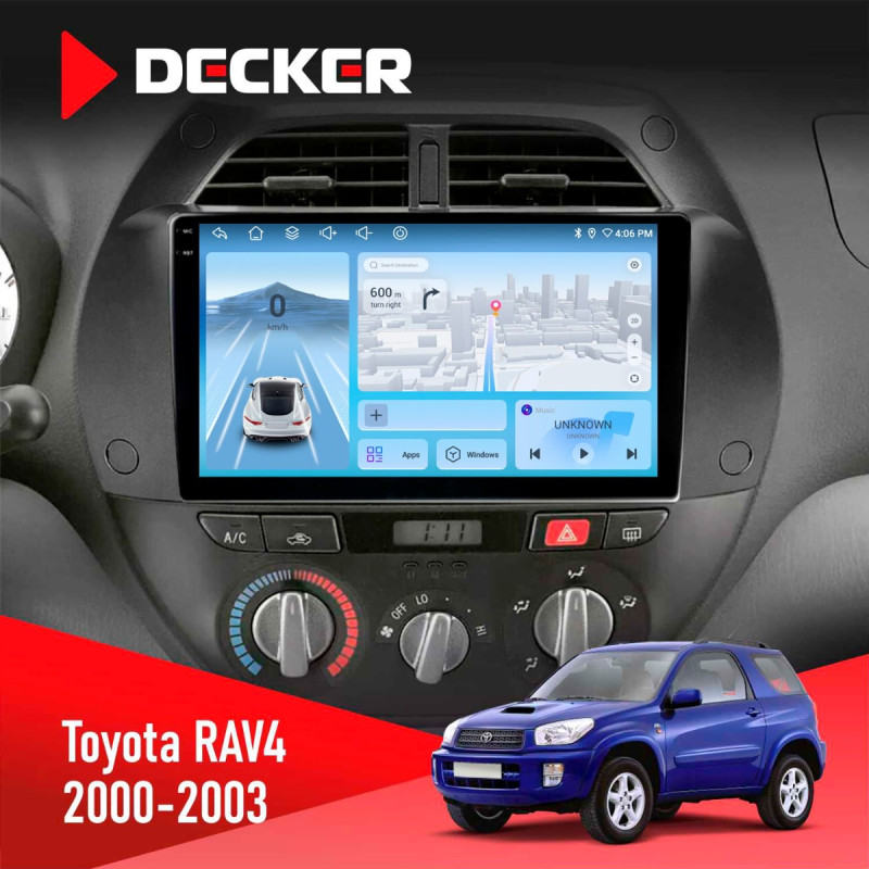 Штатна магнітола Toyota RAV4 2000-2003 Decker D9-010 6x128, DSP, 4G, 2K