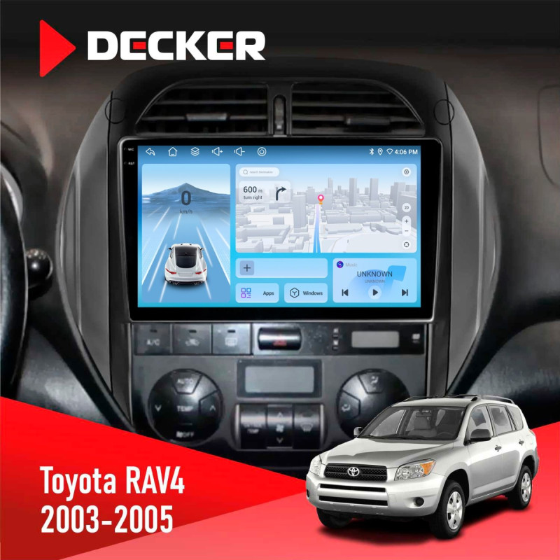 Штатна магнітола Toyota RAV4 2003-2005 Decker D9-010 6x128, DSP, 4G, 2K