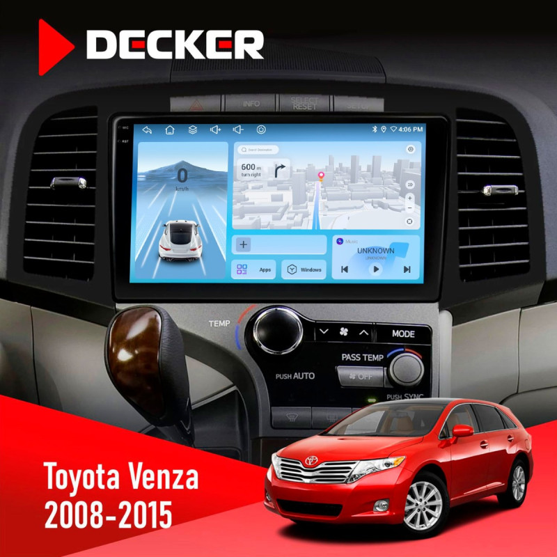 Штатна магнітола Toyota Venza 2008-2015 AMP Decker D9-010 6x128, DSP, 4G, 2K