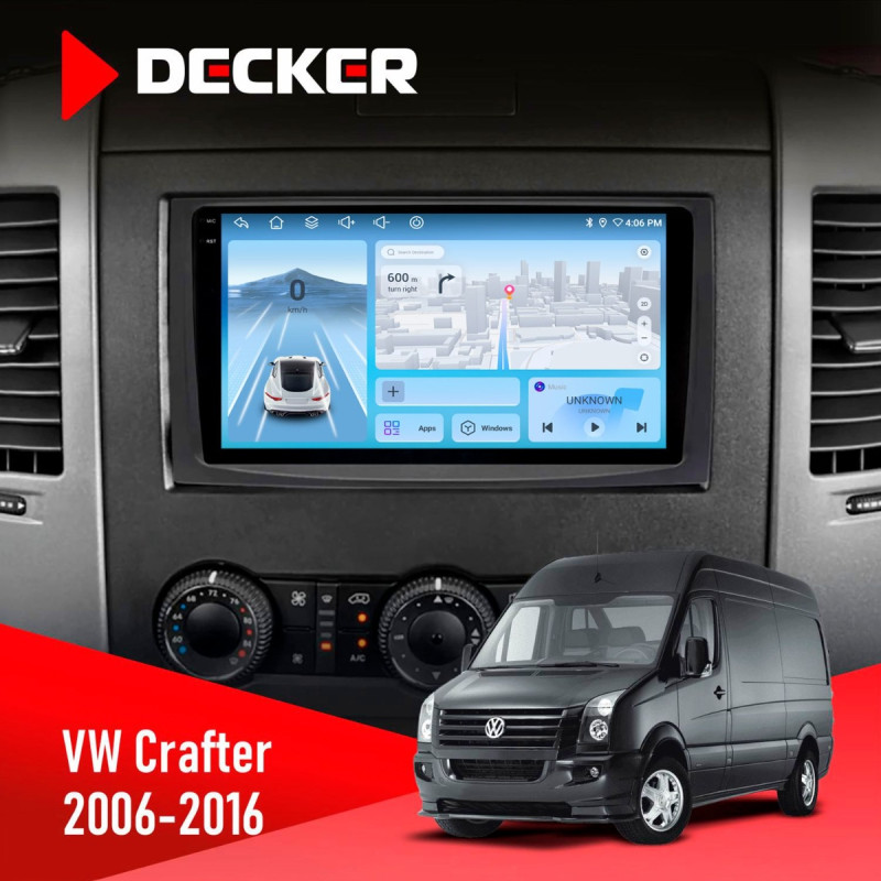 Штатна магнітола Volkswagen Crafter 2006-2016 Decker D9-010 6x128, DSP, 4G, 2K