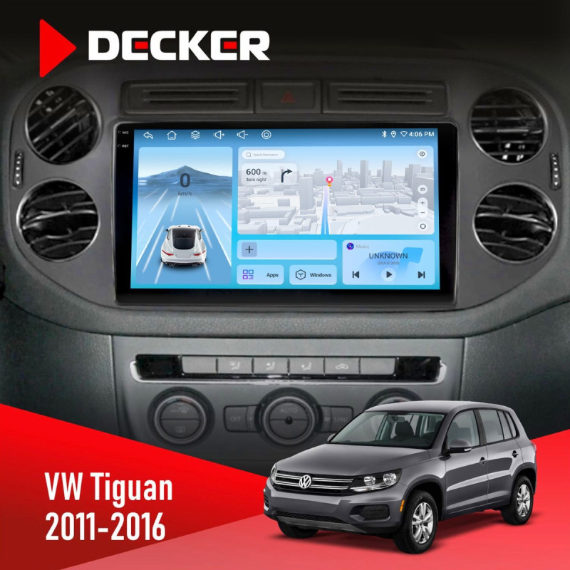 Штатна магнітола Volkswagen Tiguan 2011-2016 Black Decker D9-010 6x128, DSP, 4G, 2K