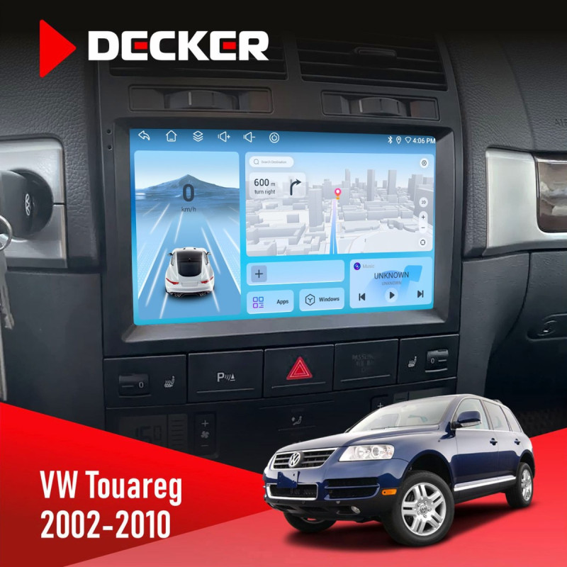 Штатна магнітола Volkswagen Touareg 2002-2010 Decker D9-010 6x128, DSP, 4G, 2K