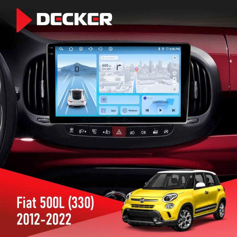 Штатна магнітола Fiat 500L (330) 2012-2022 Decker D10-010 6x128, DSP, 4G, 2K