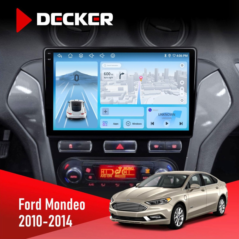 Штатна магнітола Ford Mondeo 2010-2014 Climate Decker D10-010 6x128, DSP, 4G, 2K