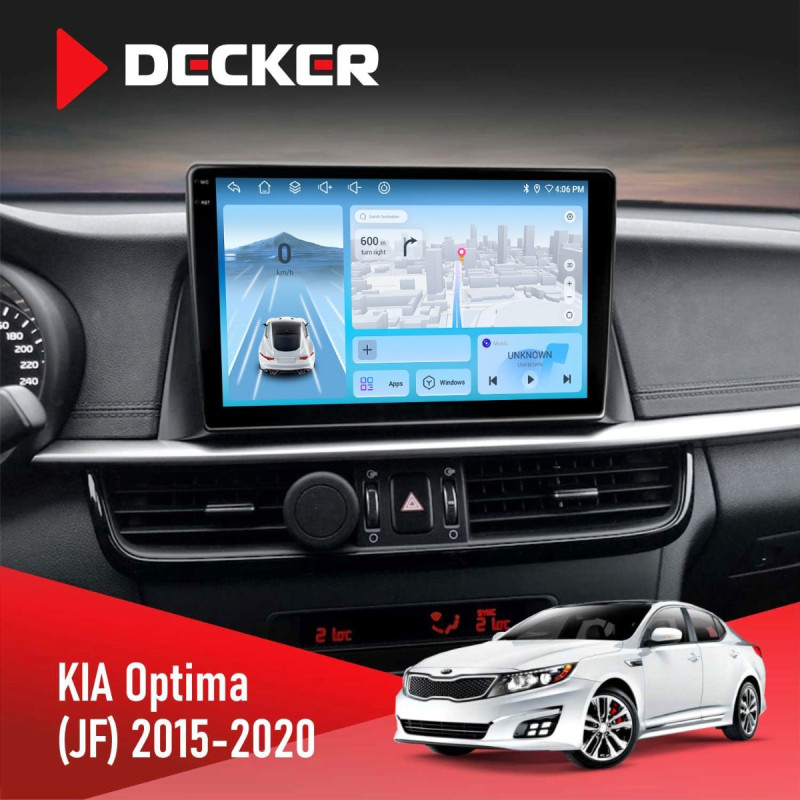 Штатна магнітола KIA Optima, K5 2015-2020 Decker D10-010 6x128, DSP, 4G, 2K