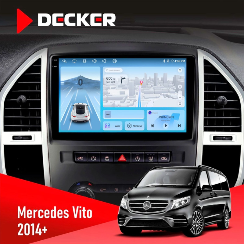 Штатна магнітола Mercedes-Benz Vito (W447) 2014+ Decker D10-010 6x128, DSP, 4G, 2K