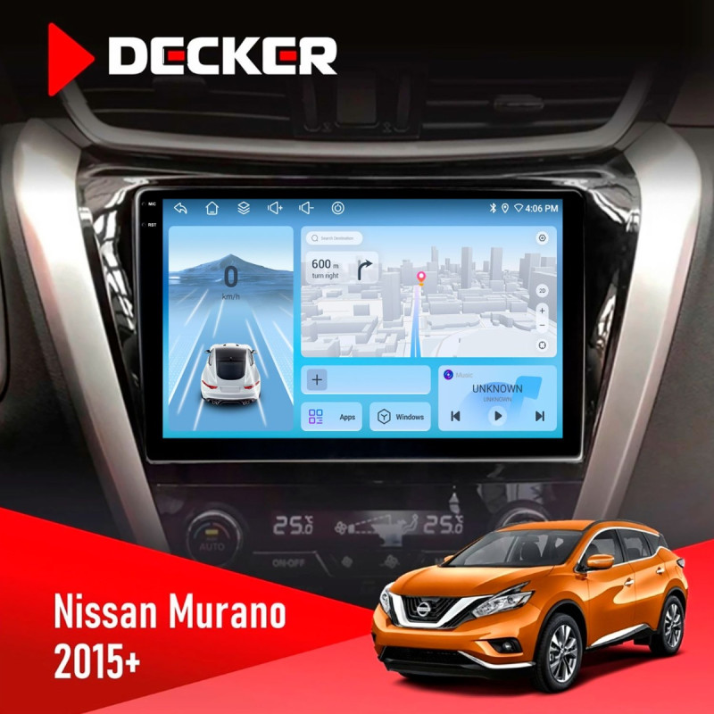 Штатна магнітола Nissan Murano 2015+ Decker D10-010 6x128, DSP, 4G, 2K