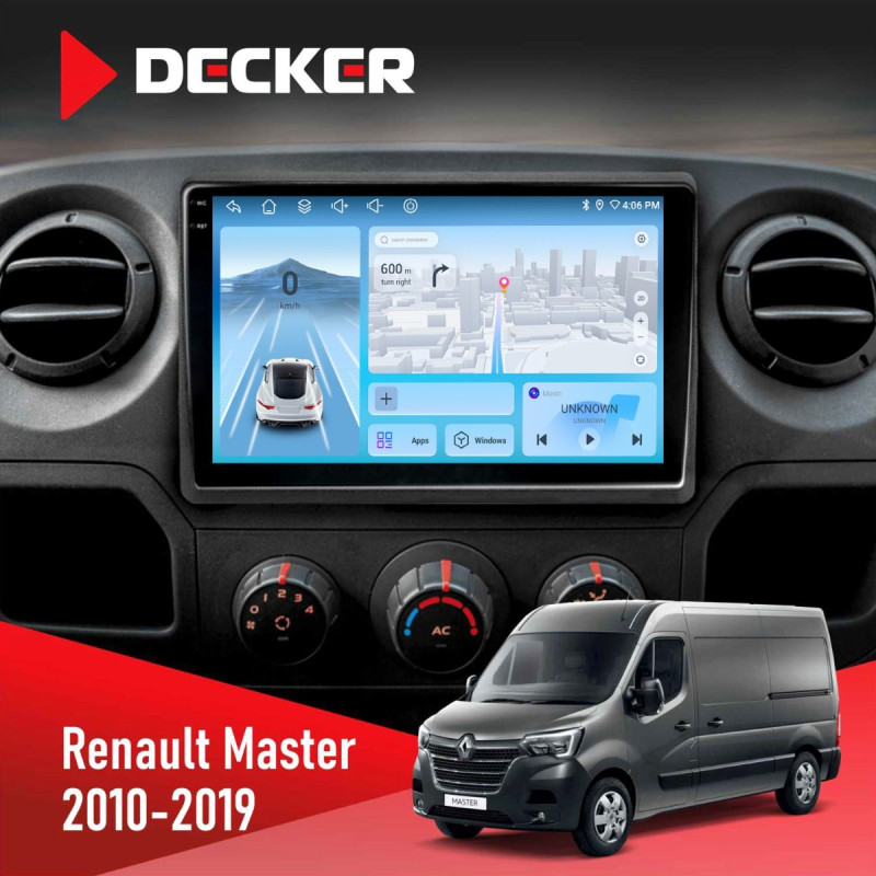 Штатна магнітола Renault Master 2010-2019 Decker D10-010 6x128, DSP, 4G, 2K